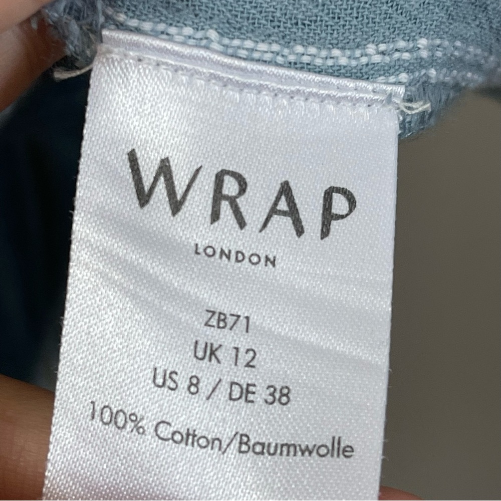 Wrap London Chambray Striped Dress Size US 8 - Picture 5 of 5